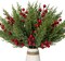 Holly Berries Twigs Christmas Tree Picks Greenery Sprays(green)